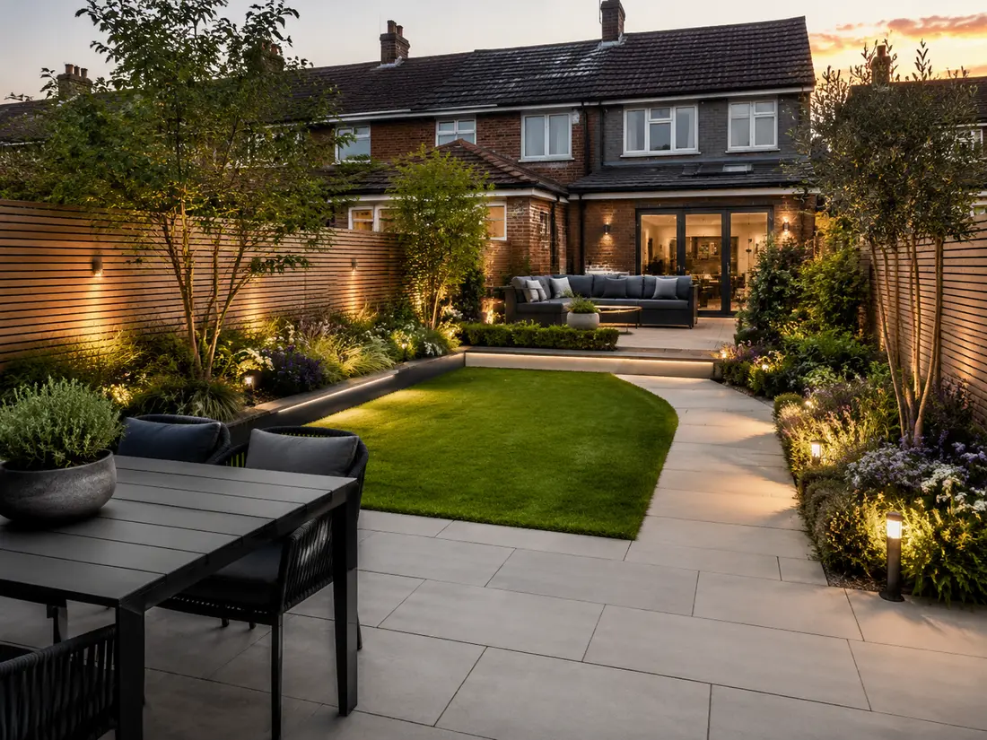 A second realistic 3D design direction for Front + Back Garden