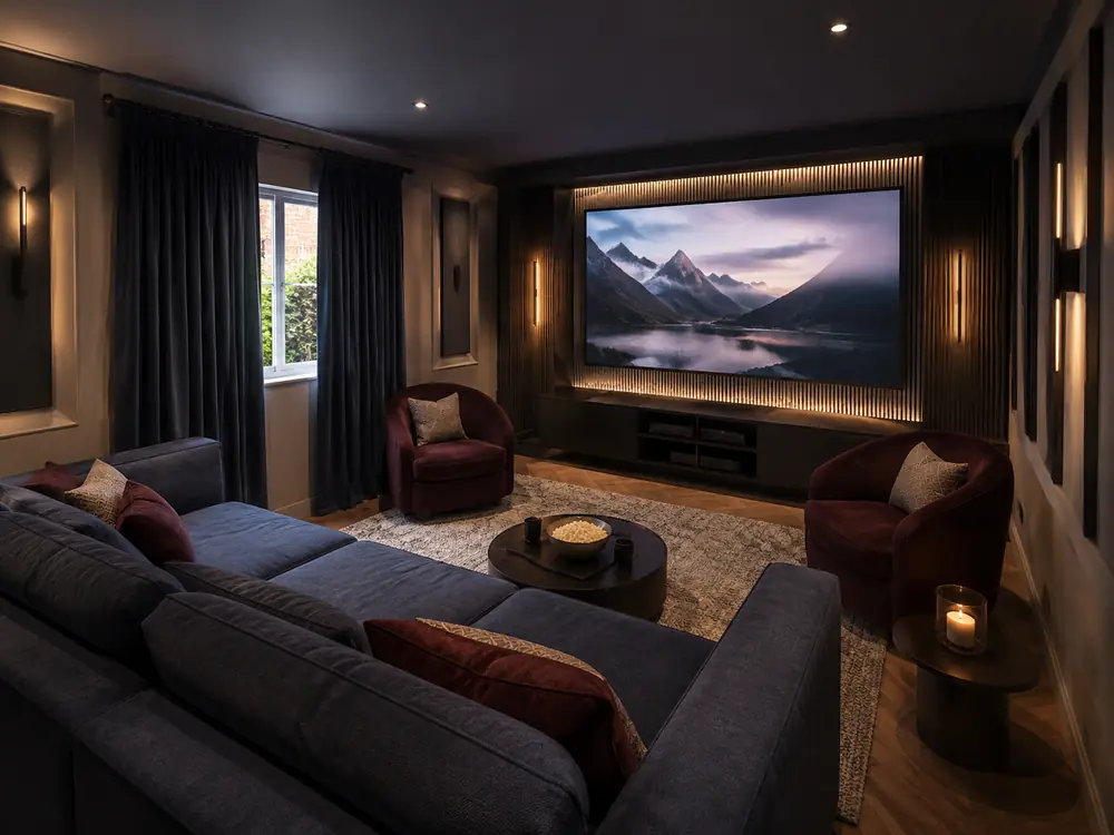 A second realistic 3D design direction for Cinema / Media / Gaming Room
