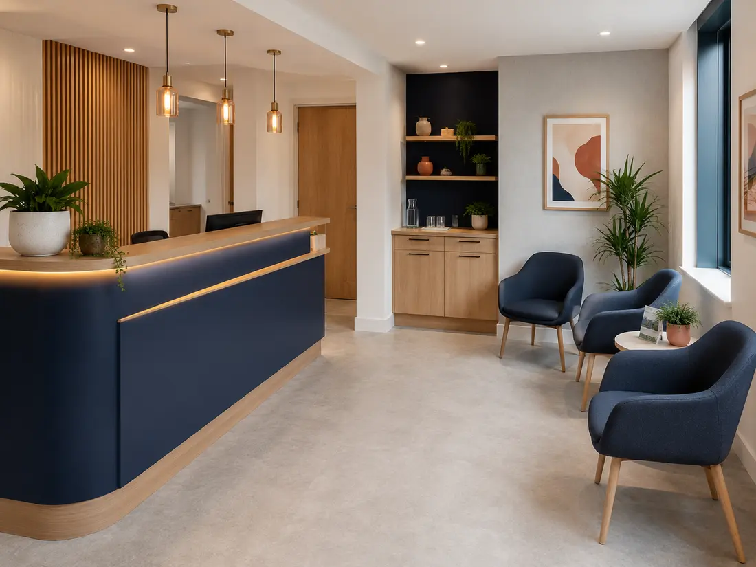 A second realistic 3D design direction for Reception / Waiting Area
